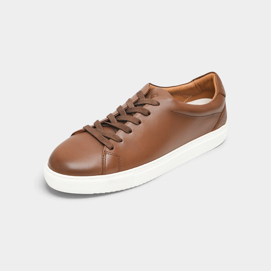 Men's Chocolate Leather Low Top Sneakers – FT05-0716