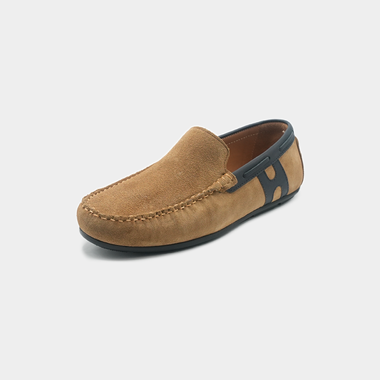 Men’s Camel Suede Leather Moccasin Loafers – FT03-1177