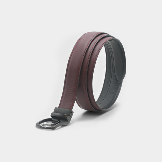 Premium Black & Burgundy Reversible Leather Belt – FTB-BUILD
