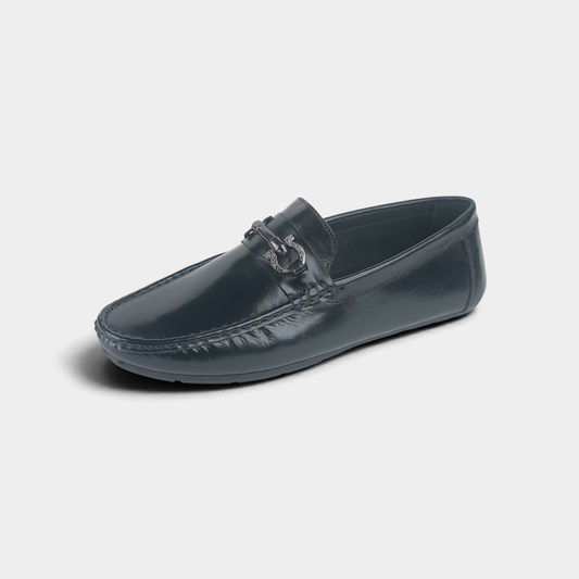 Men’s Black Leather Horsebit Loafers – FT03-002