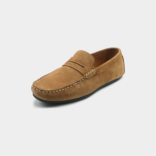 Men’s Camel Suede Leather Penny Loafers – FT03-1178