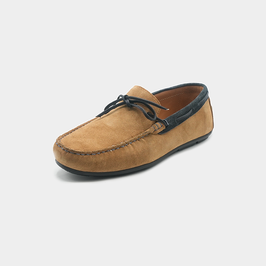 Men’s Camel Suede Leather Moccasin Loafers – FT03-1176