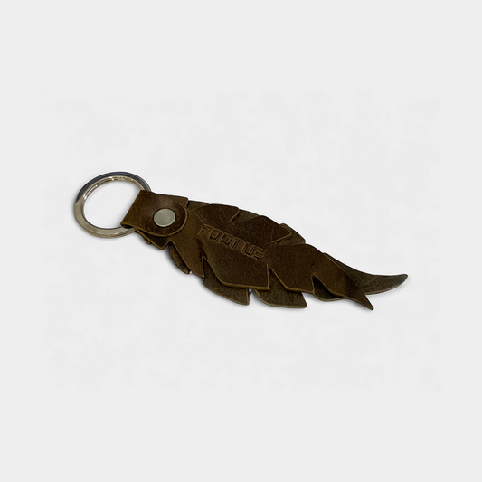 Handmade Classic Dark Brown Leather Keychain
