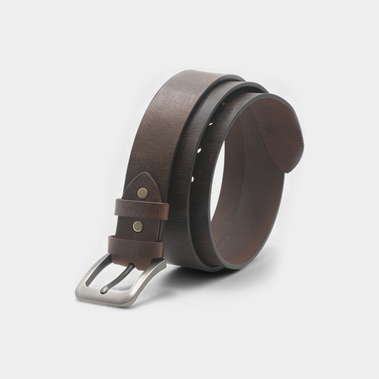 Brown Genuine Leather Belt with Metal Buckle – FTB-GL1