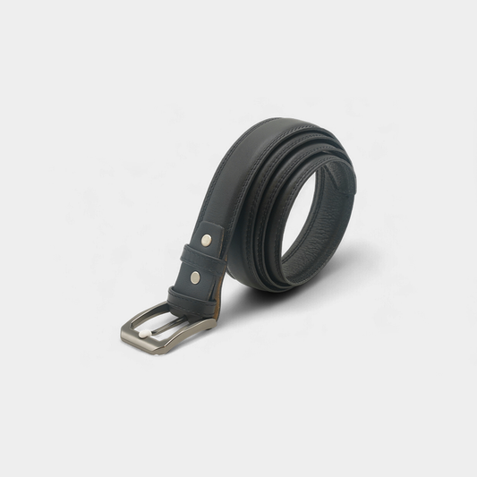 Classic Black Stitched Genuine Leather Belt – FTB-GL3