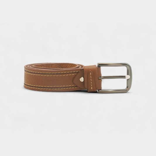 Classic Mustard Stitched Genuine Leather Belt – FTB-GL2