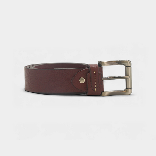 Fancy Loop Burgundy Genuine Leather Belt – FTB‑GL2