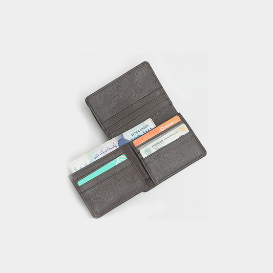Men’s Premium Leather Bi-Fold Wallet – Chocolate – with ID Window & Multi Card Slots