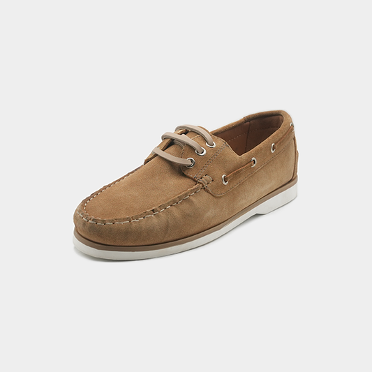 Men's Tan Sued Leather Boat Shoe - FT04-0301