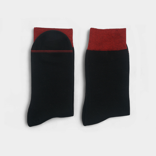Men’s Black Socks with Red Cuff – FTS02