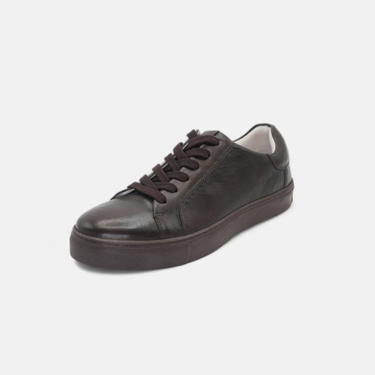 Men's Dark Brown Leather Sneakers - FT05-1410