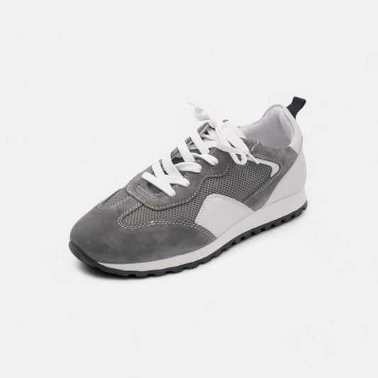 Men's Grey Suede Mesh Sneakers - FT05-0585