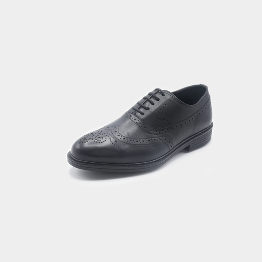 Men’s Black Leather Brogue Oxford Shoes – FT07-1050