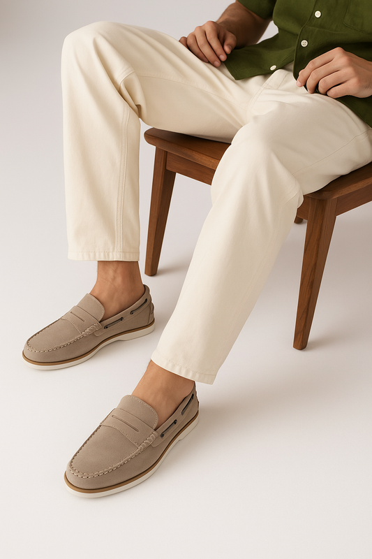 Men's Ghiacho Suede Leather Penny Loafers - FT04-0434