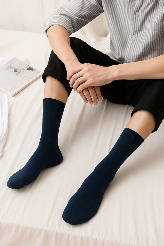 Men’s Navy Casual Cotton Socks – FTS05