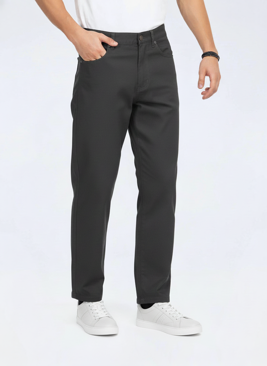 Men’s DK Grey Stretch Twill Chinos – FTT-7575-0925