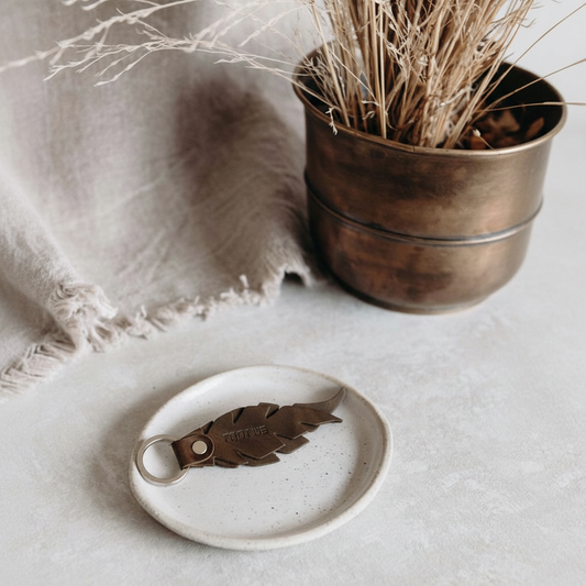 Handmade Classic Dark Brown Leather Keychain