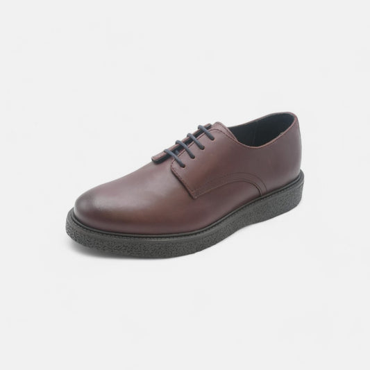 Men's Burgundy Leather Derby Shoes - FT04-0409PS