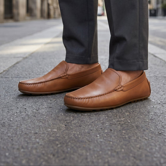 Men’s Tan Leather Penny Loafers – FT03-0207