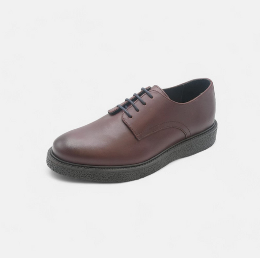 Men's Burgundy Leather Derby Shoes - FT04-0409PS