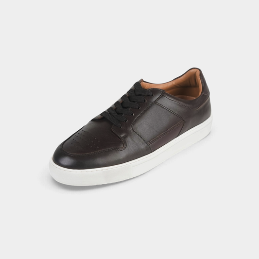 Men's Brown Leather Low Top Sneakers – FT05-0731