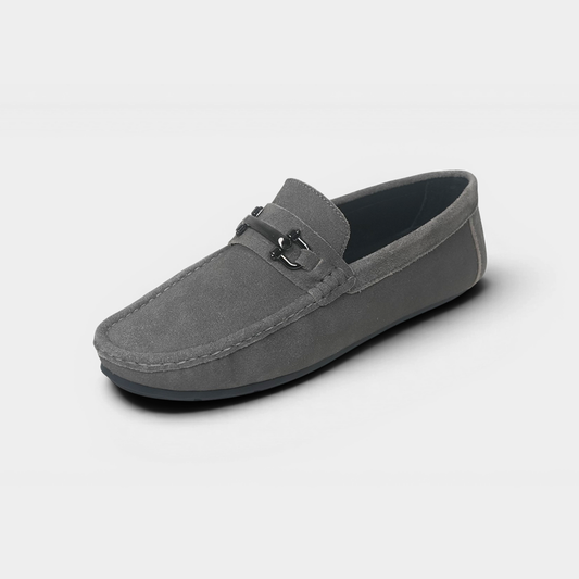 Men’s Grey Suede Leather Horsebit Moccasins – FT03-001