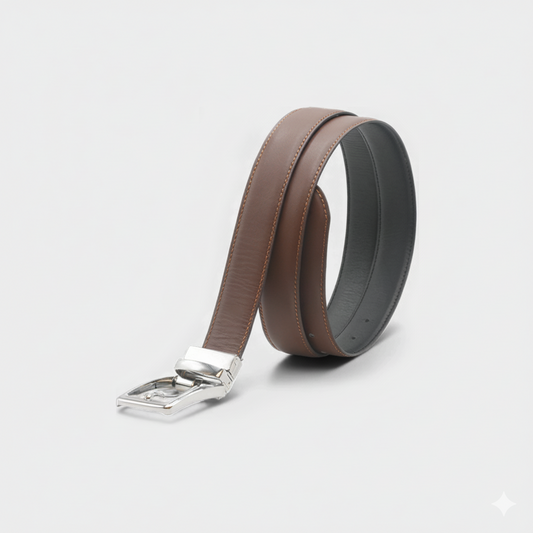 Premium Black & Burgundy Reversible Leather Belt – FTB-BUILD