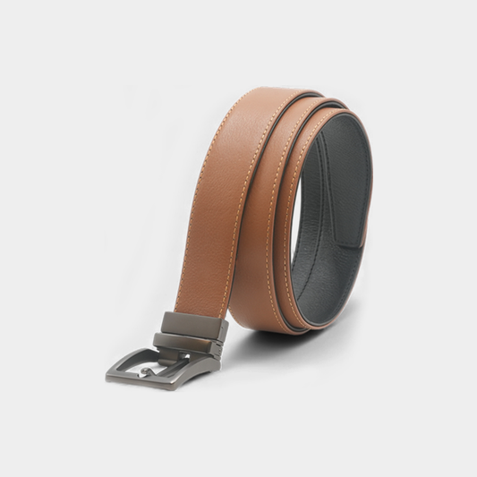 Premium Black & Tan Reversible Leather Belt – FTB-BUILD