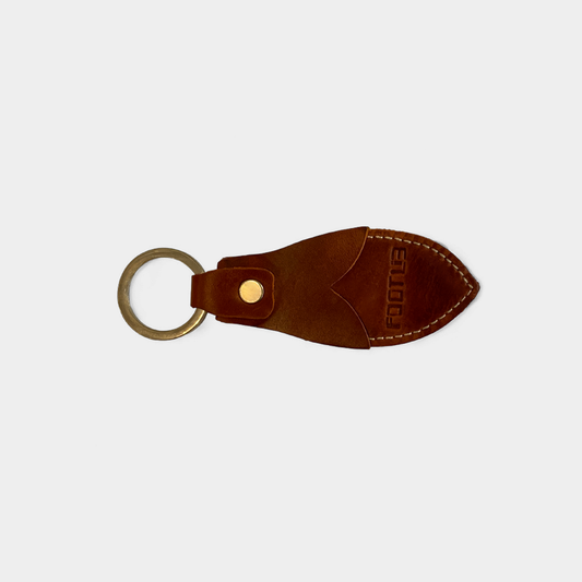 Handmade Brown Leather Keychain