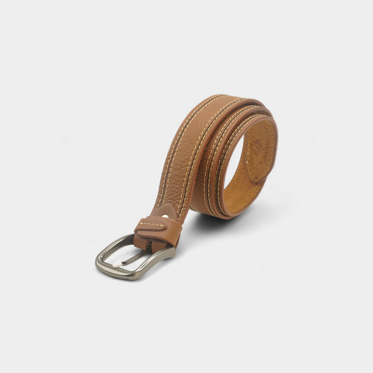 Classic Mustard Stitched Genuine Leather Belt – FTB-GL2
