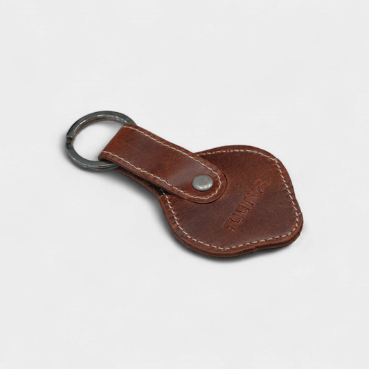 Handmade Brown Leather Keychain