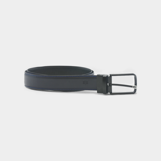 Premium Black & Navy Reversible Leather Belt – FTB-BUILD