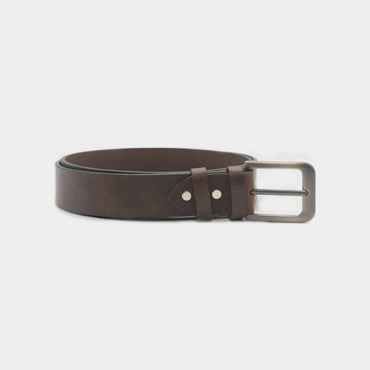 Brown Genuine Leather Belt with Metal Buckle – FTB-GL1