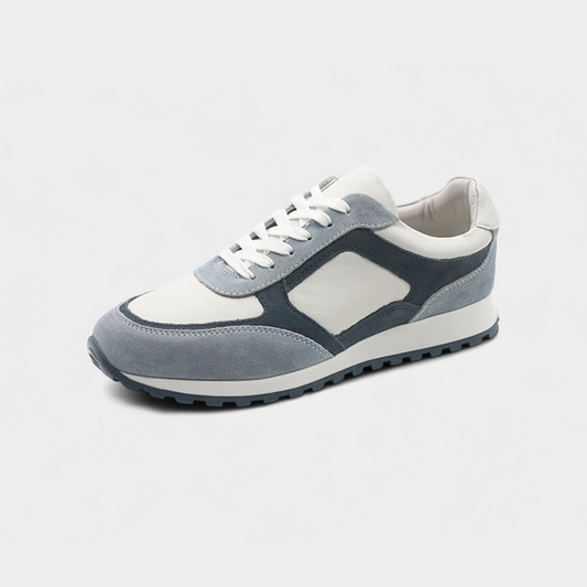 Men's Light Blue Leather Casual Sneakers - FT05-0703