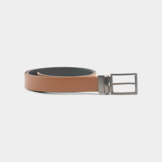Premium Black & Tan Reversible Leather Belt – FTB-BUILD