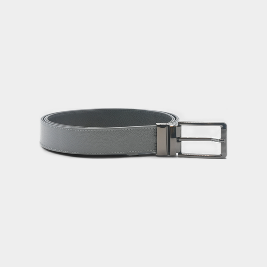 Premium Black & Grey Reversible Leather Belt – FTB-BUILD