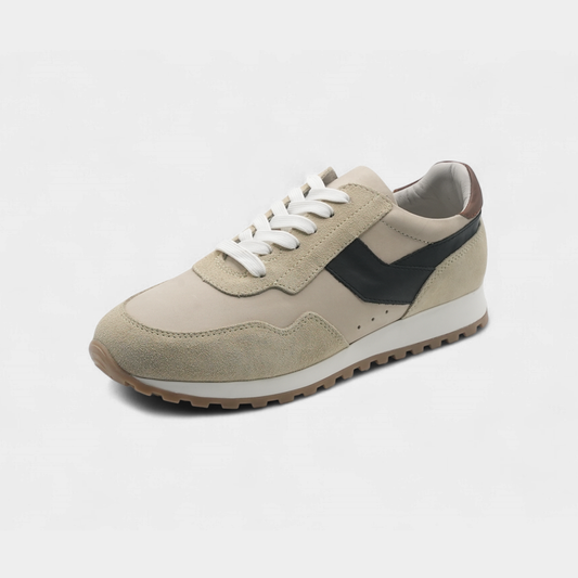 Men's Beige Suede & Leather Sneakers - FT05-0704