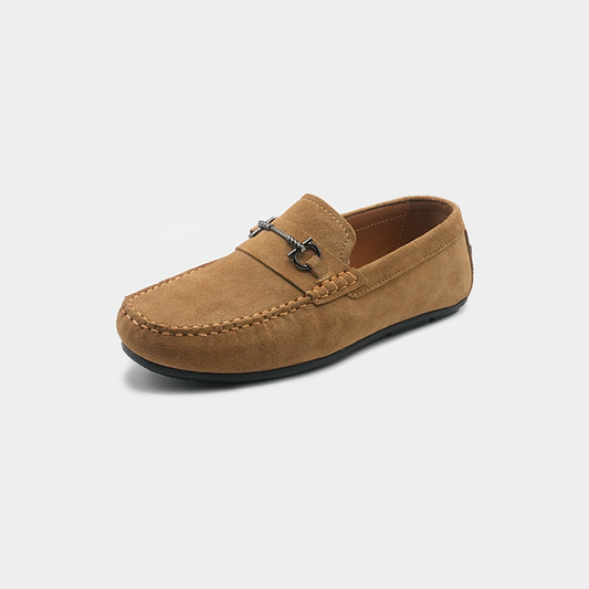 Men’s Camel Suede Leather Horsebit Loafers – FT03-0987