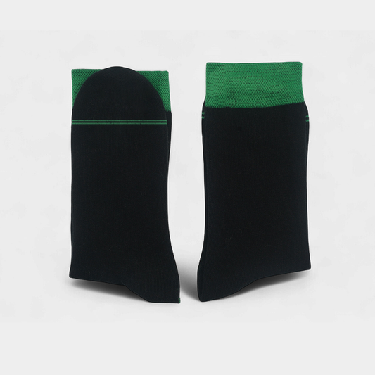 Men’s Black Socks with Green Cuff – FTS02