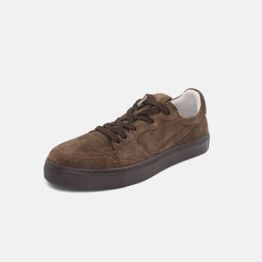 Men's Light Brown Suede Leather Sneakers - FT05-0581