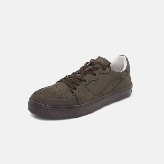 Men's Espresso Suede Leather Sneakers - FT05-0581