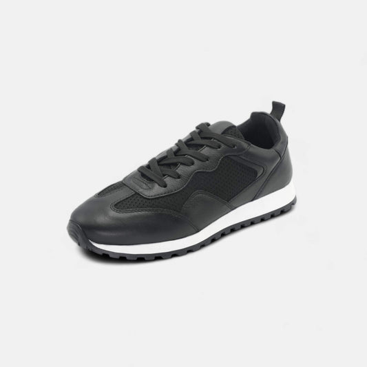 Men's Black Suede Mesh Sneakers - FT05-0585