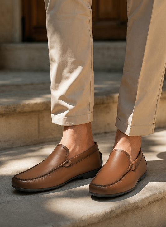Men’s Tan Leather Penny Loafers – FT03-0207