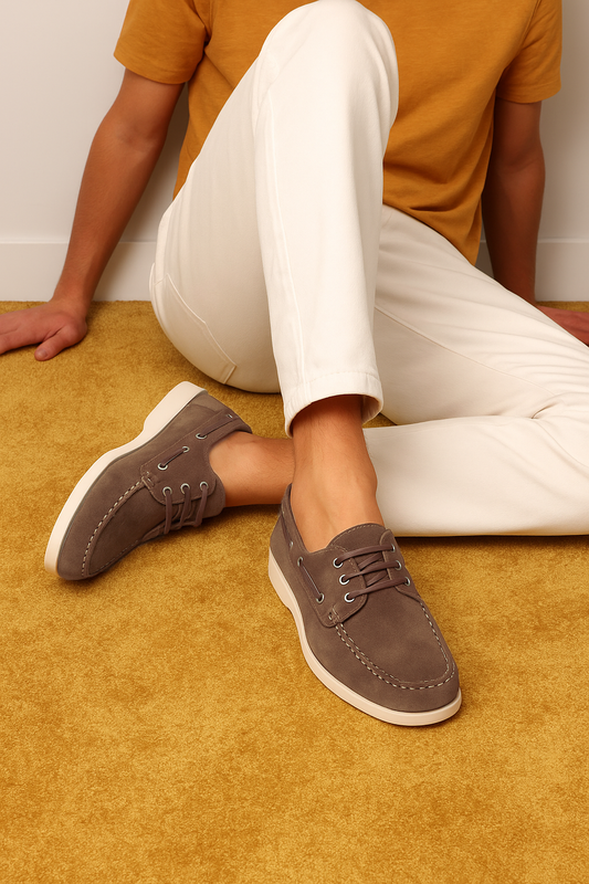 Men's Espresso Sued Leather Boat Shoe - FT04-0301