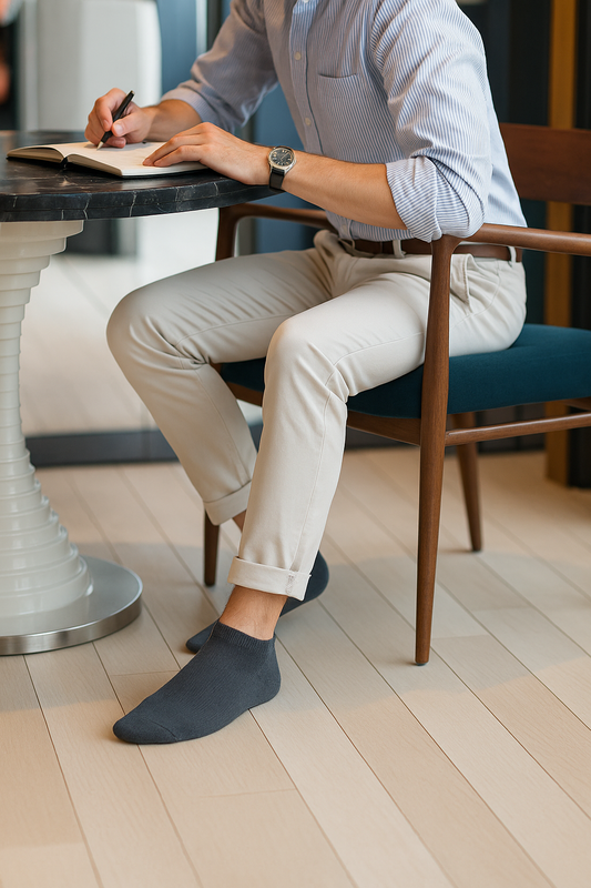 Unisex Plain Pewter Sneaker Socks – FTS04