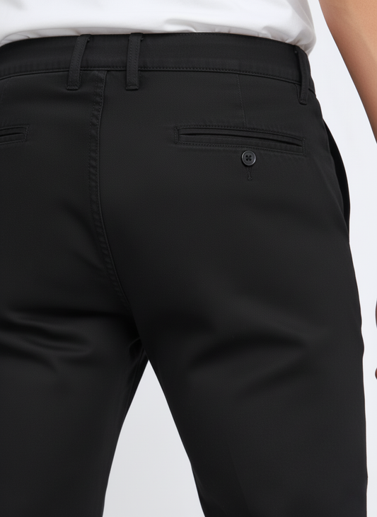 Men’s Black Stretch Twill Chinos – FTT-2116-0925