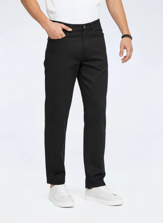 Men’s Black Stretch Twill Chinos – FTT-7575-0925