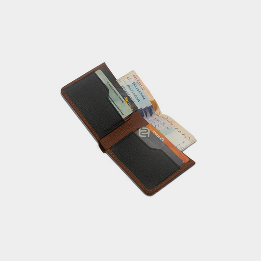 Classic Textured Genuine Tan Leather Bi-Fold Wallet