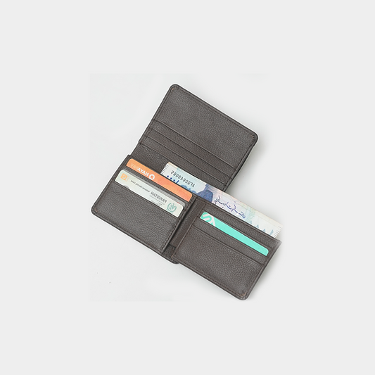 Men’s Premium Leather Bi-Fold Wallet – Chocolate – with ID Window & Multi Card Slots