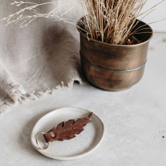 Handmade Classic Brown Leather Keychain